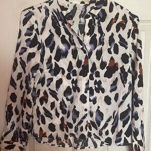 Source Unknown Women's Abstract Print Button Down Shirt